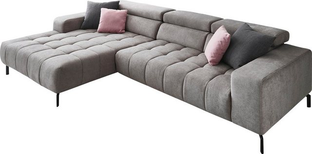 Die PlanBar Ecksofa "MP-IN18022 L-Form", mit Kopfteilverstellung & Zierkiss günstig online kaufen