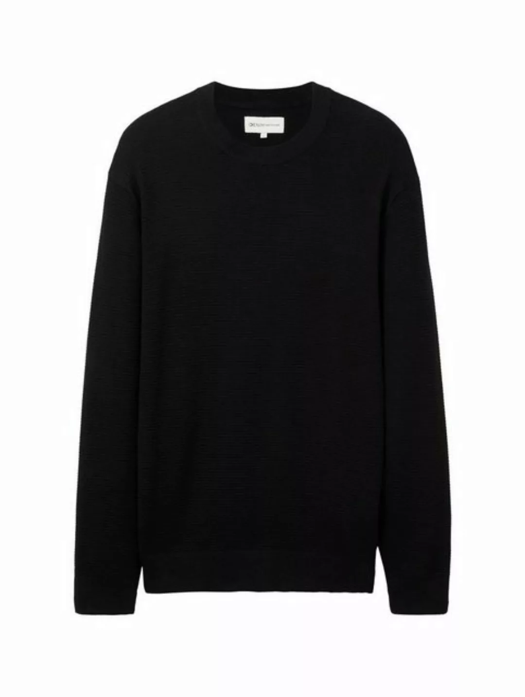 TOM TAILOR Denim Strickpullover structured basic knit, Black günstig online kaufen