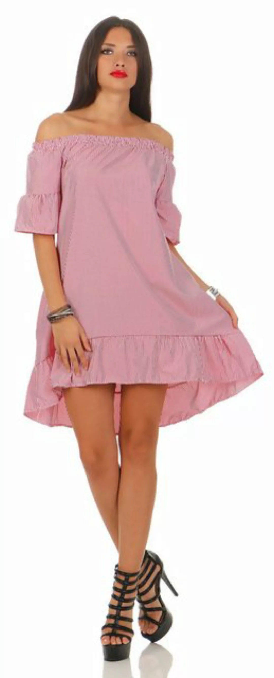 Mississhop Off-Shoulder-Kleid Sommerkleid Carmenkleid Off-Shoulder-Kleid Lu günstig online kaufen