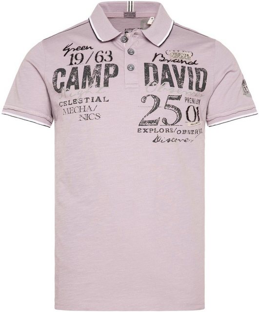 CAMP DAVID Poloshirt mit Logo Print, Stickereien und Patches günstig online kaufen