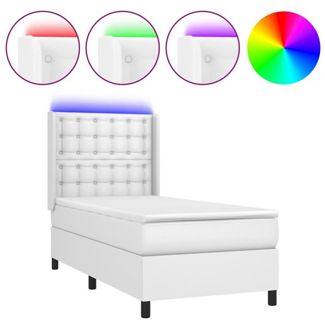 vidaXL Boxspringbett Boxspringbett mit Matratze und LED Kunstleder (90 x 20 günstig online kaufen