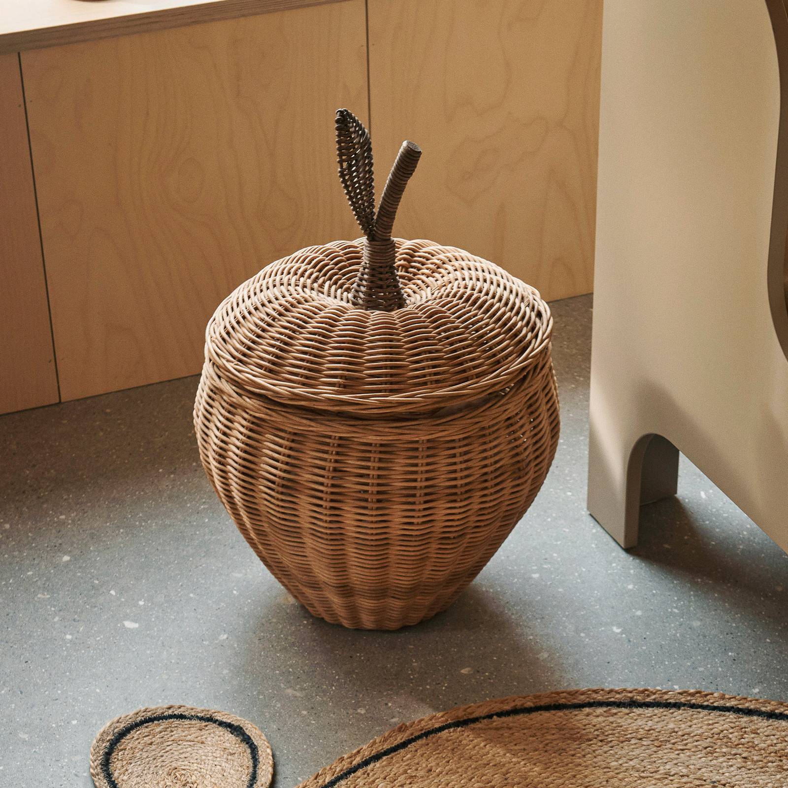 ferm LIVING Aufbewahrungskorb Apple, Rattan, Höhe 52 cm günstig online kaufen