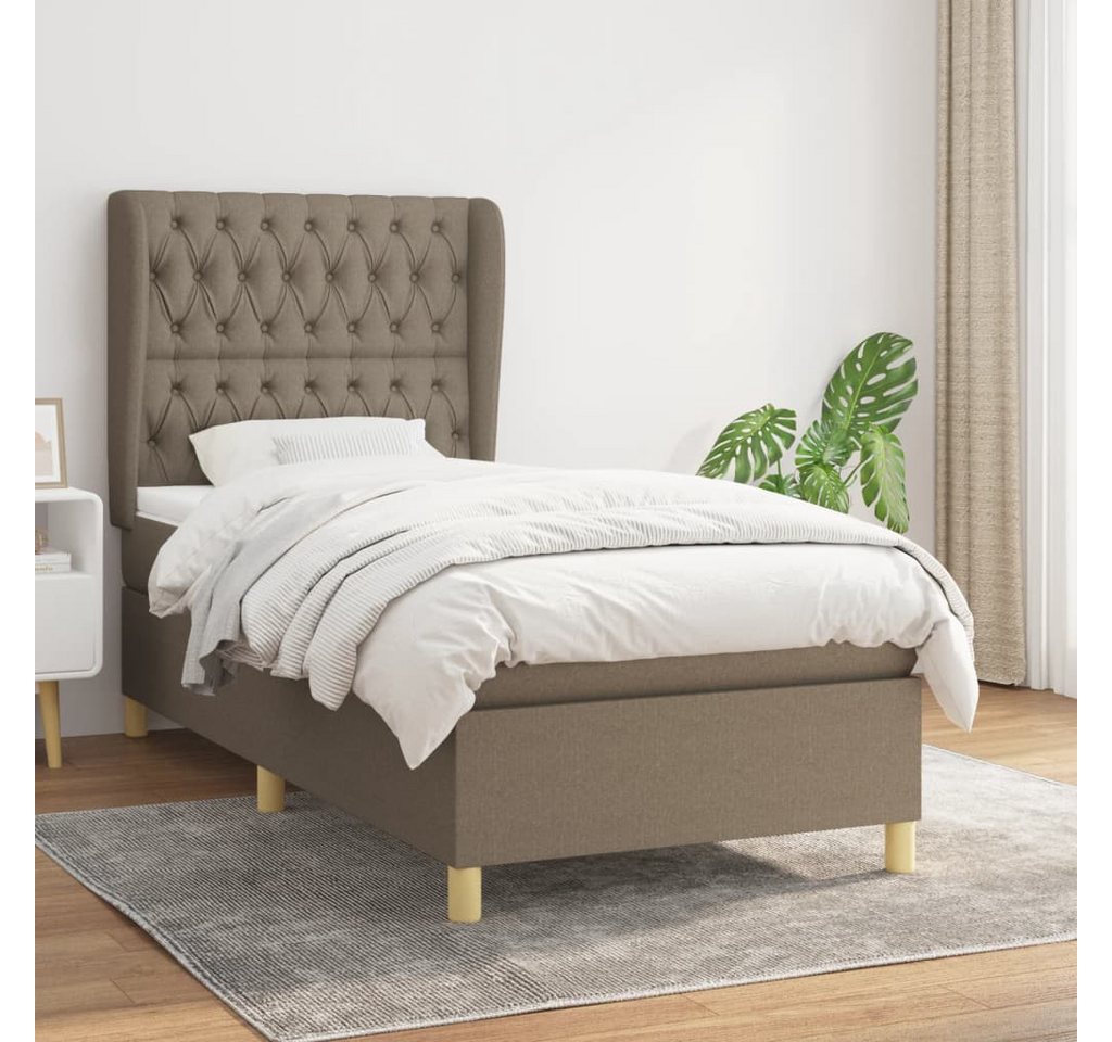 vidaXL Boxspringbett Boxspringbett mit Matratze Dunkelbraun 100x200 cm Stof günstig online kaufen