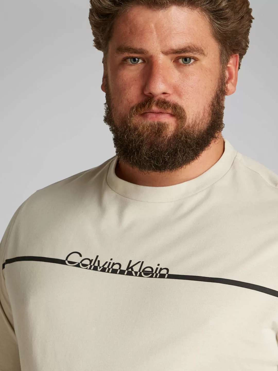 Calvin Klein Big&Tall Rundhalsshirt "BT SPLIT LINE LOGO T-SHIRT", in Großen günstig online kaufen