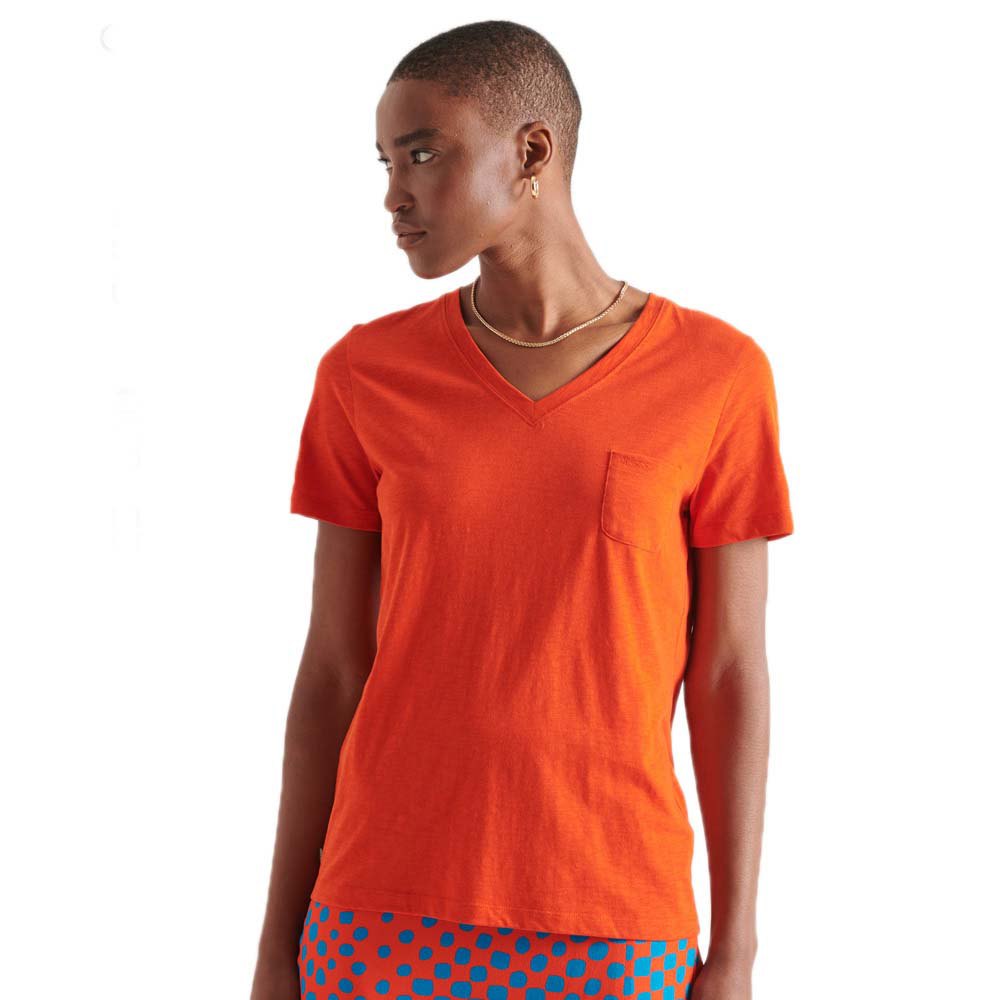 Superdry Pocket Kurzarm-t-shirt Mit V-ausschnitt M Pureed Pumpkin günstig online kaufen