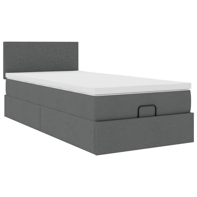 vidaXL Bett Ottoman-Bett mit Matratze Dunkelgrau 80x200 cm Stoff günstig online kaufen