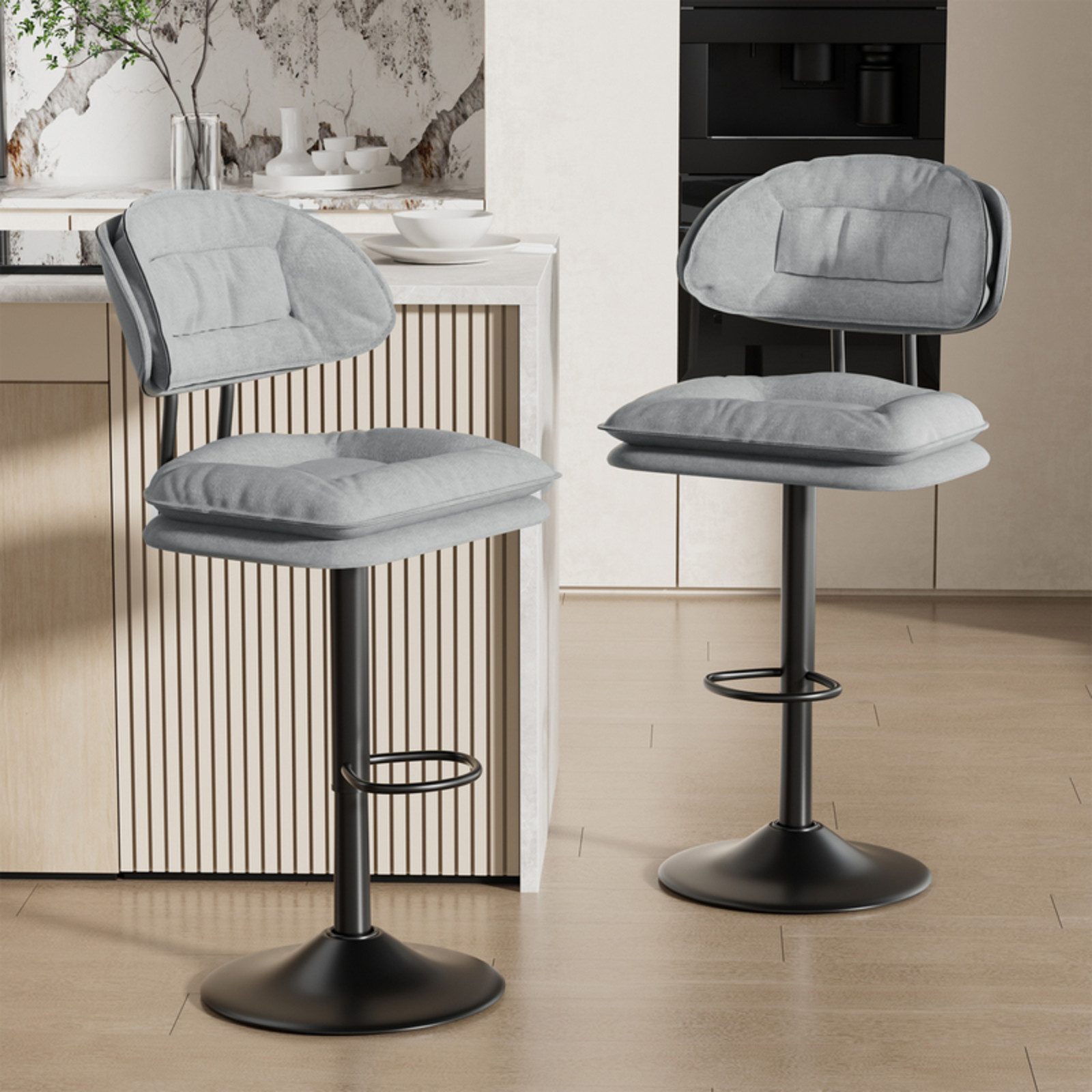 HawthyHome Barhocker 2er Set, Ergonomische Gepolsterte günstig online kaufen