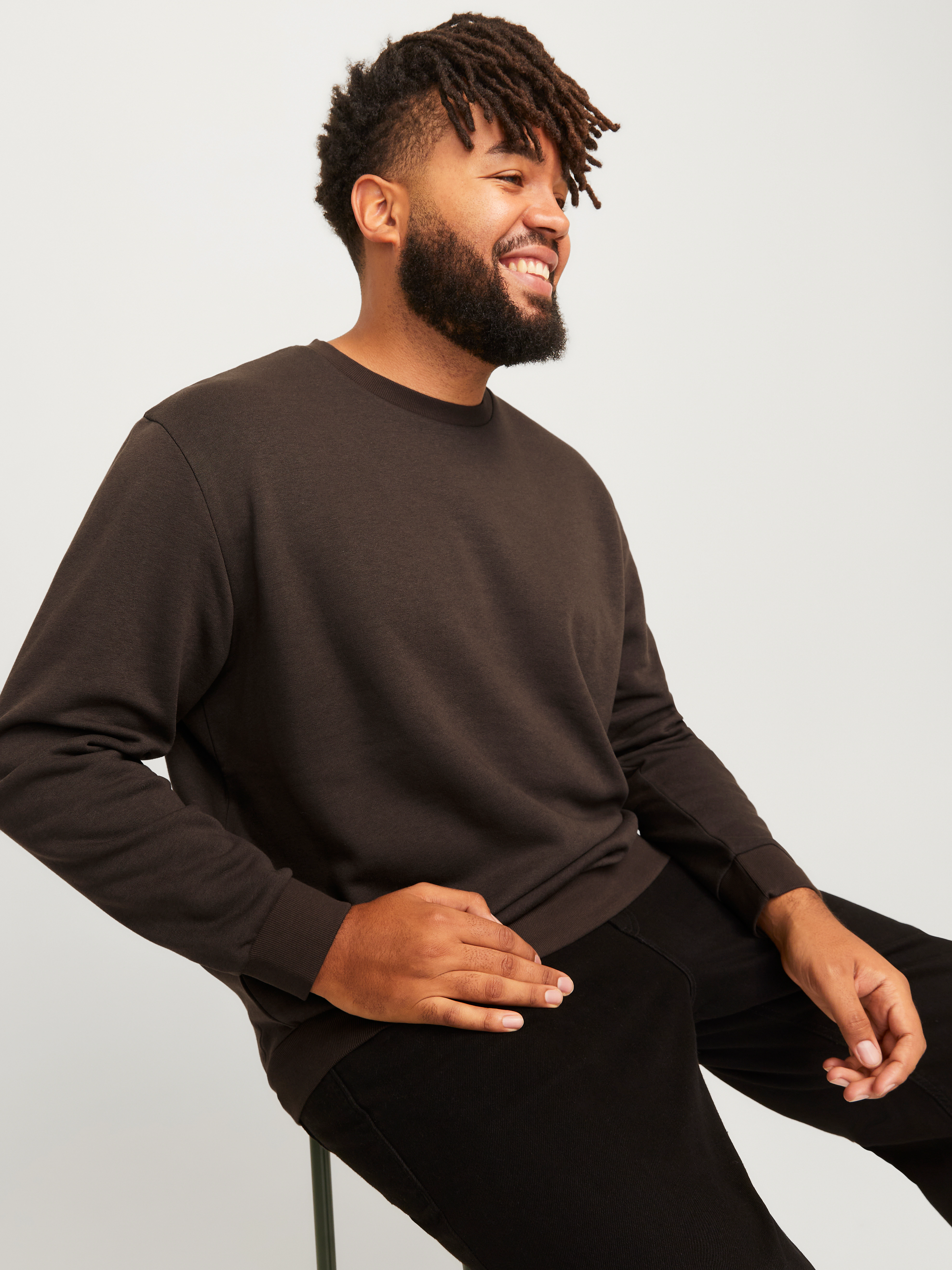 Jack & Jones PlusSize Sweatshirt JJEBRADLEY SWEAT CREW NOOS PLS mit Rippbün günstig online kaufen