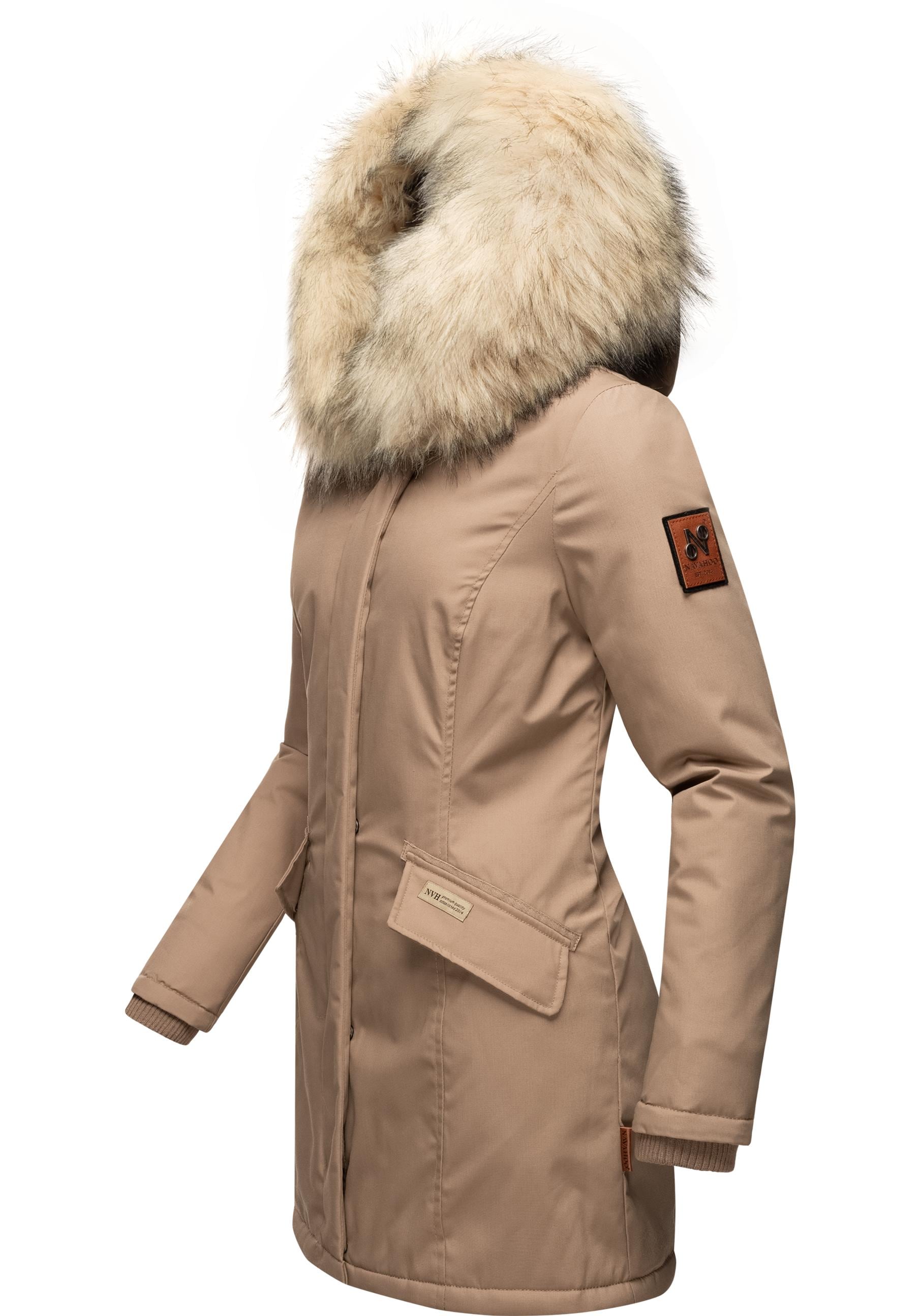 Navahoo Wintermantel Cristal stylischer Damen Winterparka mit Kunstfell-Kap günstig online kaufen