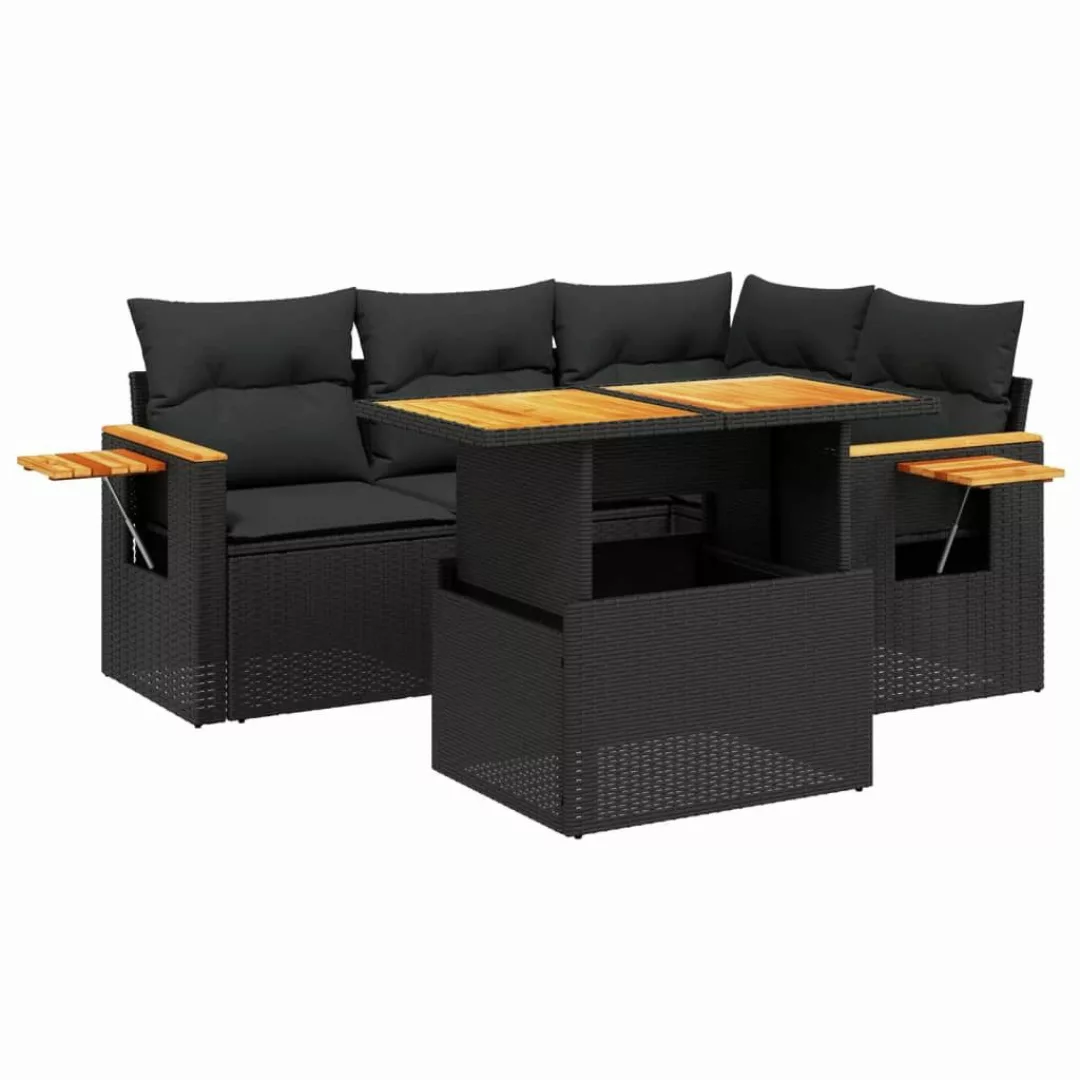 vidaXL Gartenlounge-Set 5-tlg. Garten-Sofagarnitur mit Kissen günstig online kaufen