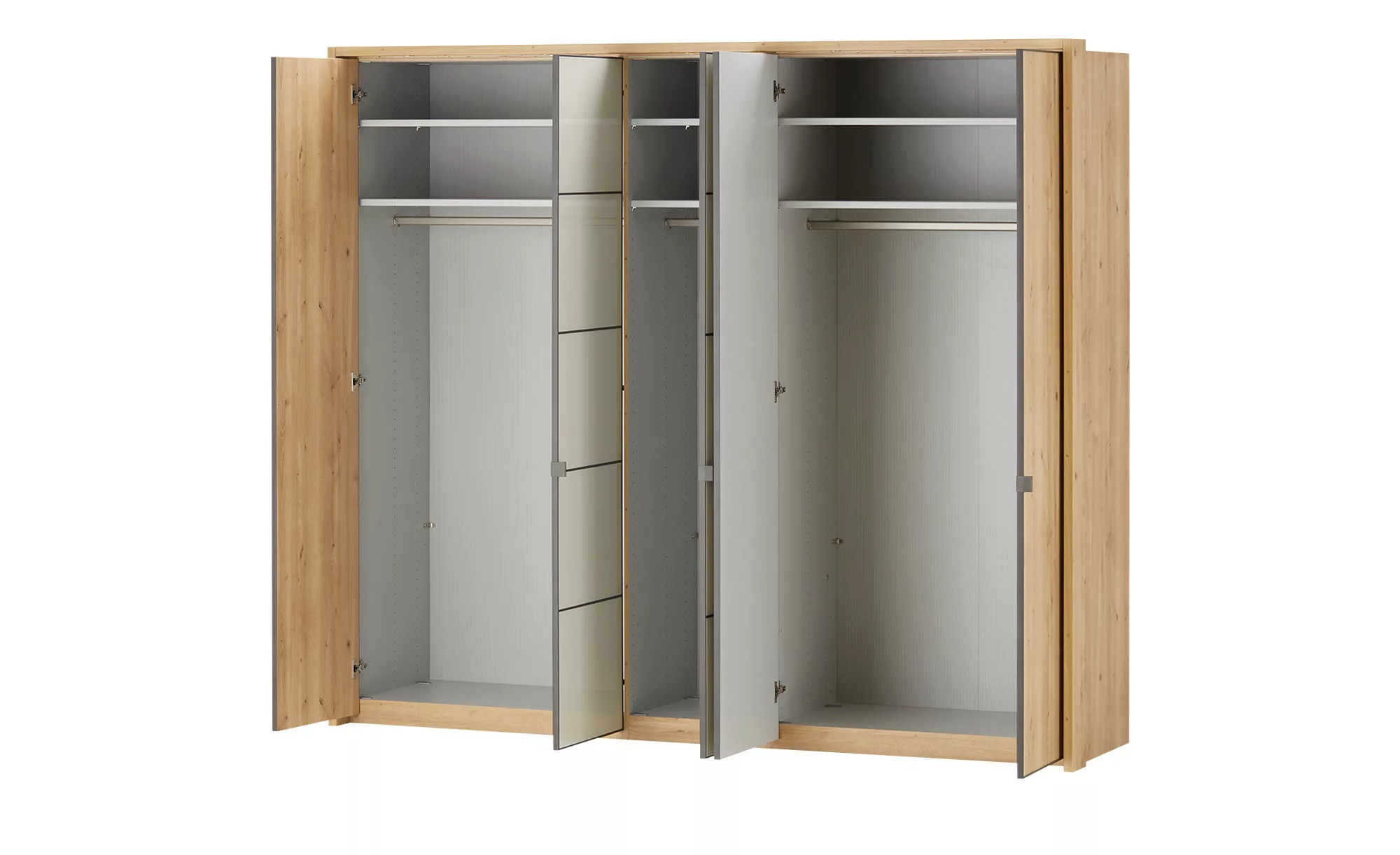 uno Drehtürenschrank  5-türig  Nefi ¦ holzfarben ¦ Maße (cm): B: 256 H: 220 günstig online kaufen