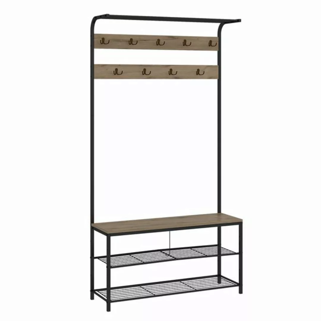 Vicco Garderobenschrank Fyrk, Eiche/Schwarz, 100 x 190 cm (Einzelset) günstig online kaufen