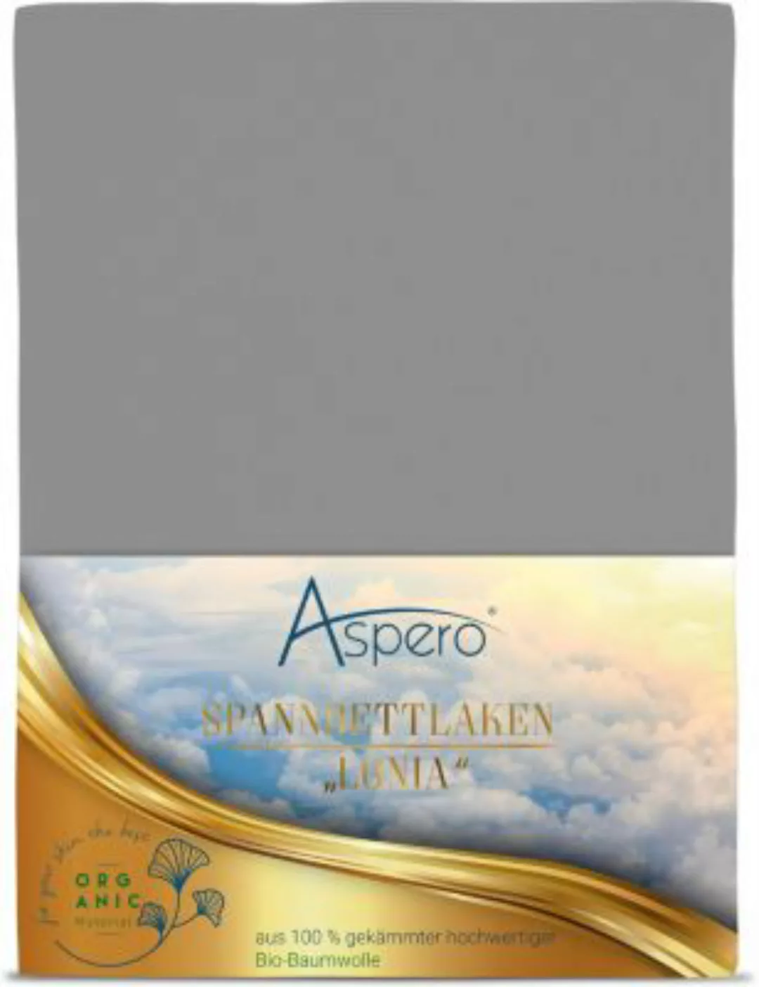 Aspero® Bio-Baumwoll Spannbettlaken Minas Bettlaken hellgrau Gr. 160 x 200 günstig online kaufen