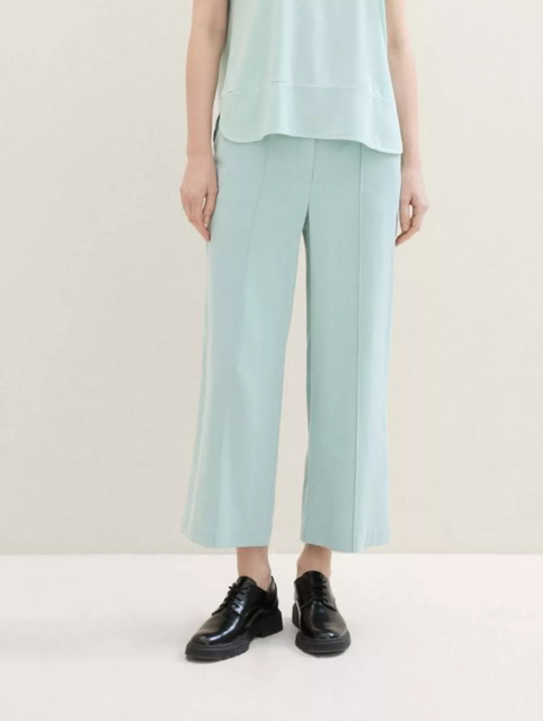 TOM TAILOR Stoffhose culotte pants with pintuck, dusty mint blue günstig online kaufen