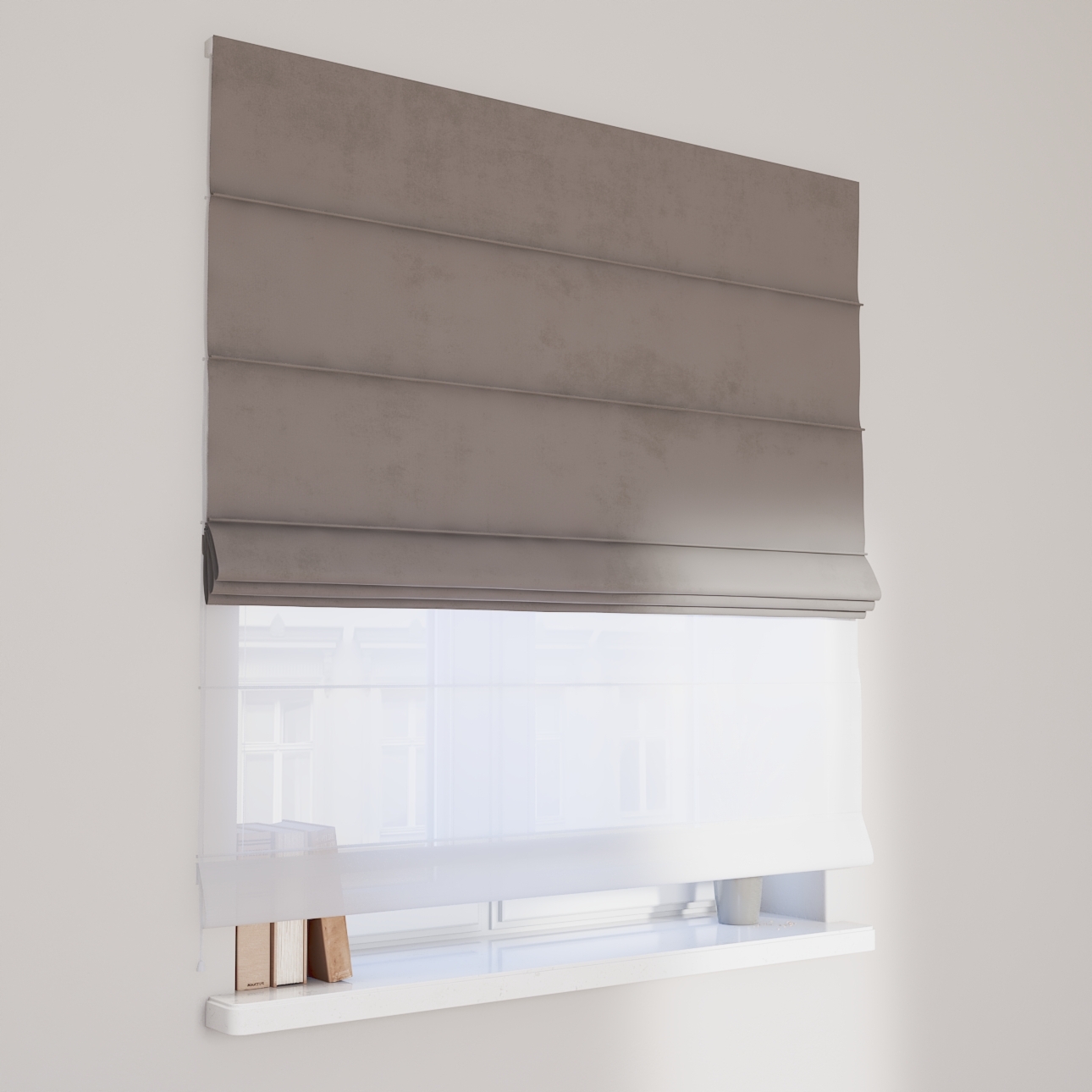 Dekoria Doppelraffrollo Duo, beige-grau, 110 x 150 cm günstig online kaufen
