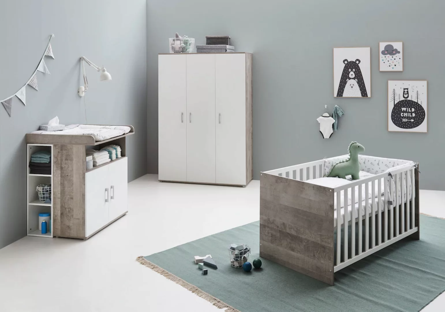 Lüttenhütt Babyzimmer-Komplettset "Henning", (Set, 5 St.), Kleiderschrank, günstig online kaufen
