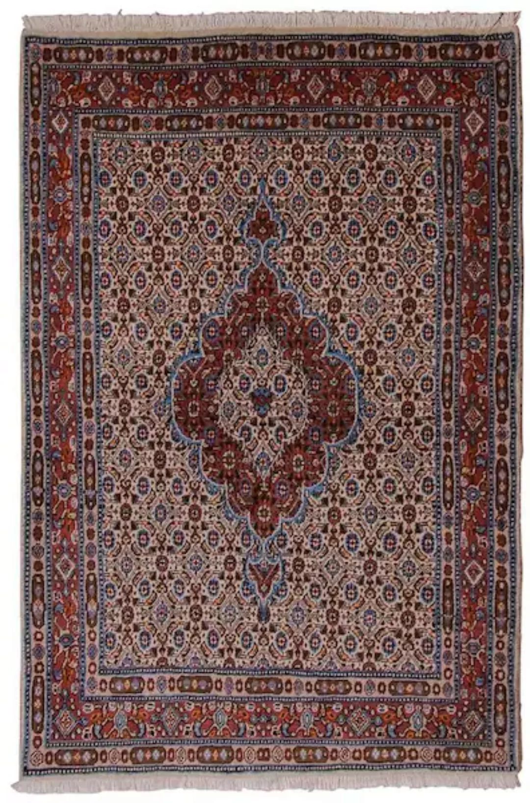 morgenland Wollteppich »Täbriz Teppich handgeknüpft blau«, rechteckig günstig online kaufen