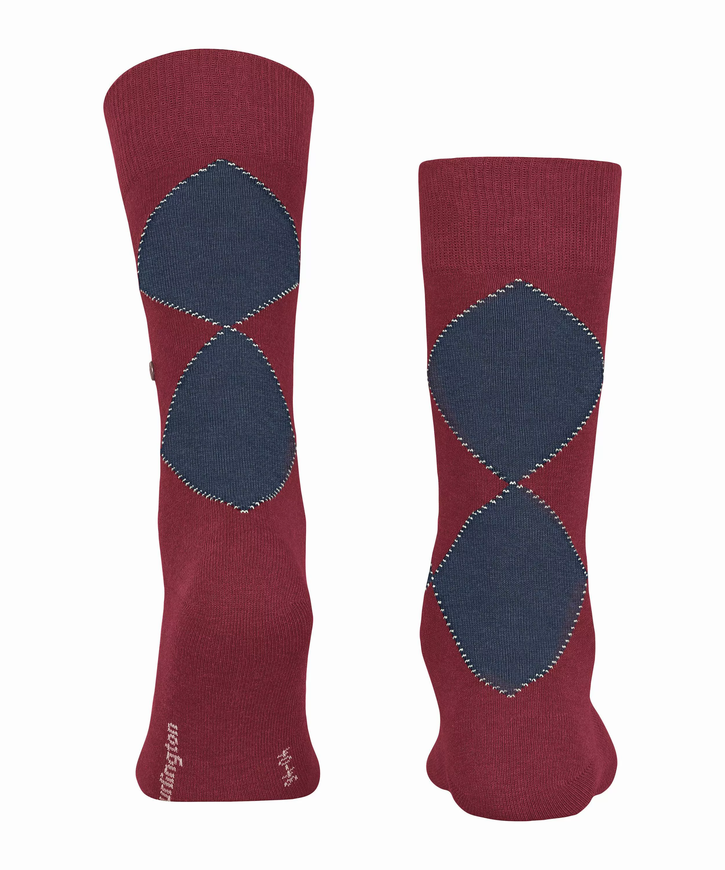Burlington Kingston Herren Socken, 40-46, Rot, Argyle, Baumwolle (Bio), 210 günstig online kaufen