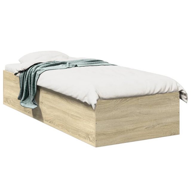 vidaXL Bett Bettgestell Sonoma-Eiche 90x200 cm Holzwerkstoff günstig online kaufen
