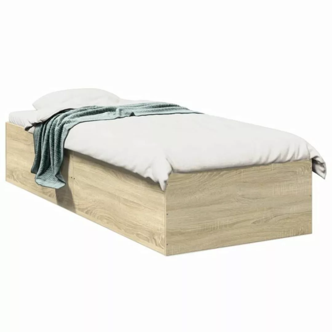 vidaXL Bett Bettgestell Sonoma-Eiche 90x200 cm Holzwerkstoff günstig online kaufen
