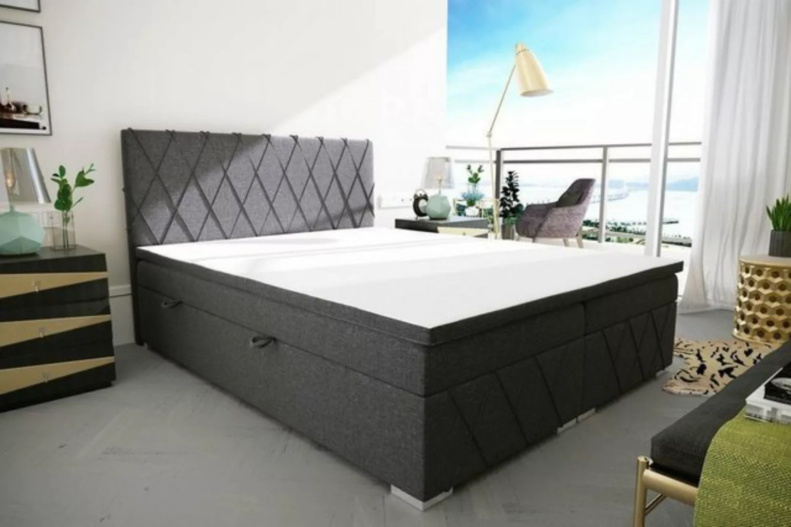 JVmoebel Boxspringbett Doppel Luxus Boxspringbett Design Bett Polsterbett S günstig online kaufen