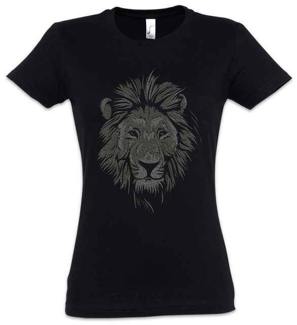 Urban Backwoods Print-Shirt Lion Face Damen T-Shirt Vegan Vegetarier Vegane günstig online kaufen