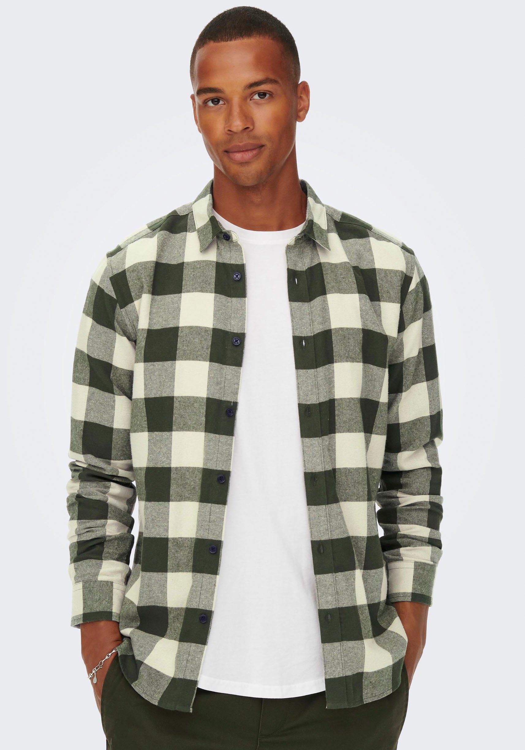 Only & Sons Herren Freizeithemd ONSGUDMUND LS CHECKED SHIRT günstig online kaufen