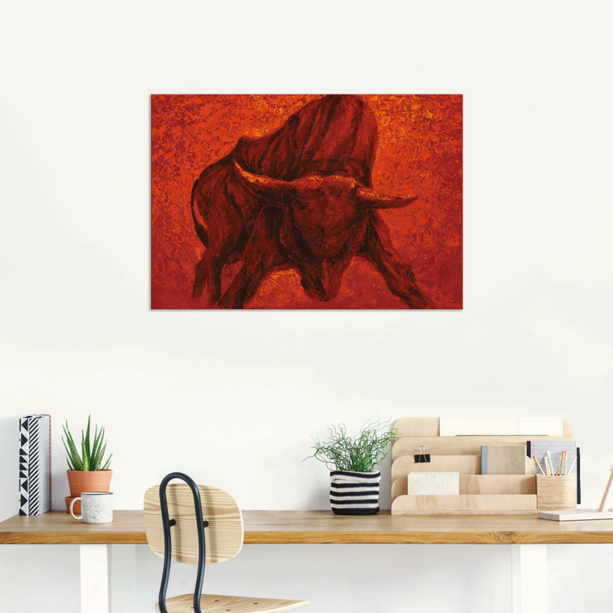 Artland Wandbild "Katalanischer Stier", Wildtiere, (1 St.), als Alubild, Ou günstig online kaufen