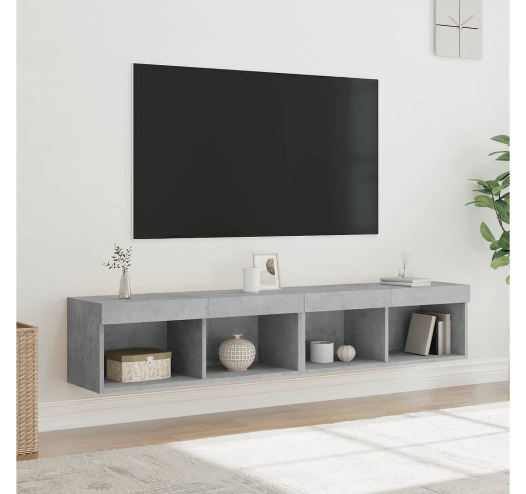 vidaXL TV-Schrank TV-Schränke mit LED Leuchten 2 Stk Betongrau 80x30x30 cm günstig online kaufen