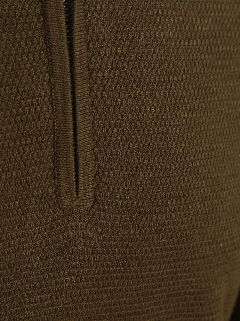 Profuomo Half Zip Pullover Structure Dunkelgrün - Größe XL günstig online kaufen