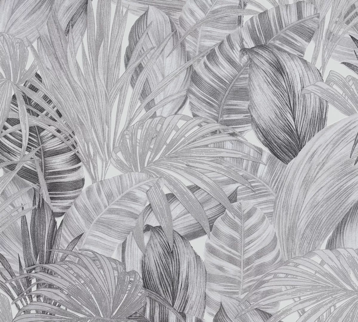 Bricoflor Graue Palmen Tapete Moderne Vliestapete mit Palmenblättern in Hel günstig online kaufen