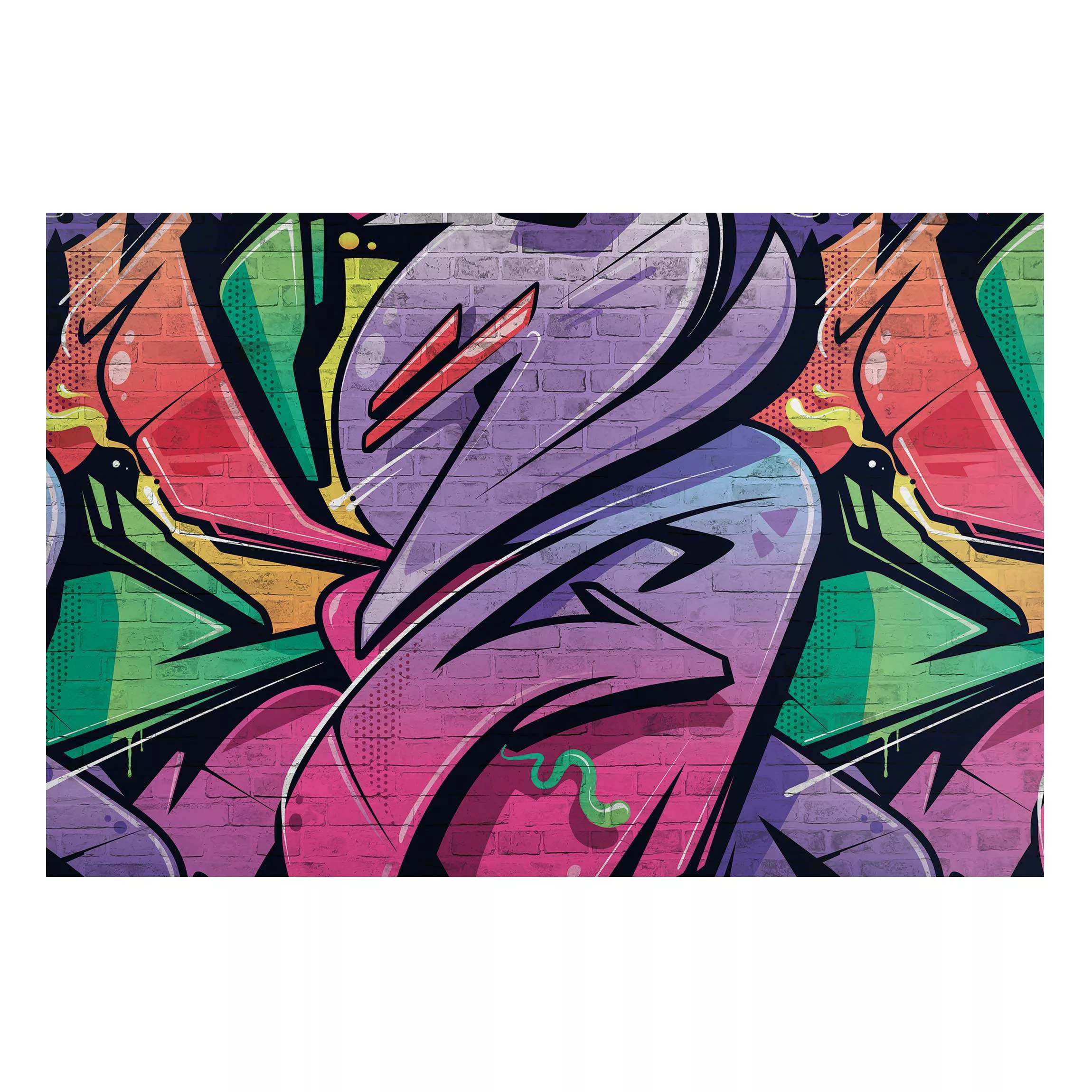 Magnettafel Colourful Graffiti Brick Wall günstig online kaufen