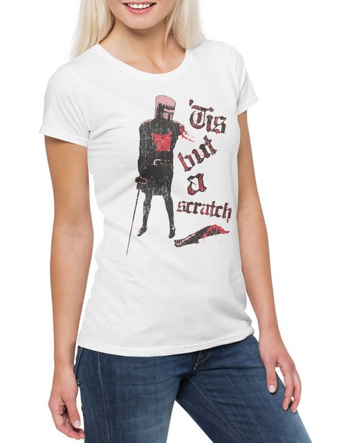 Urban Backwoods Print-Shirt Tis But A Scratch Damen T-Shirt Monty Fun Black günstig online kaufen