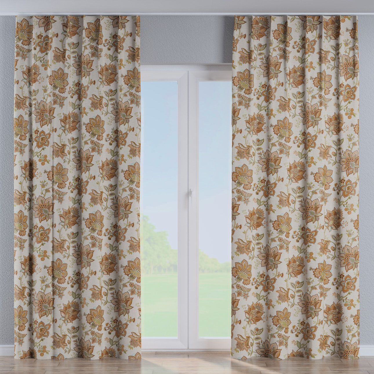 Vorhang mit flämischen 1-er Falten, beige, Intenso Premium (144-27) günstig online kaufen