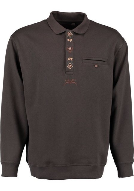 OS-Trachten Sweatshirt Shuro Jagdsweatshirt mit Stickereien auf der Knopfle günstig online kaufen