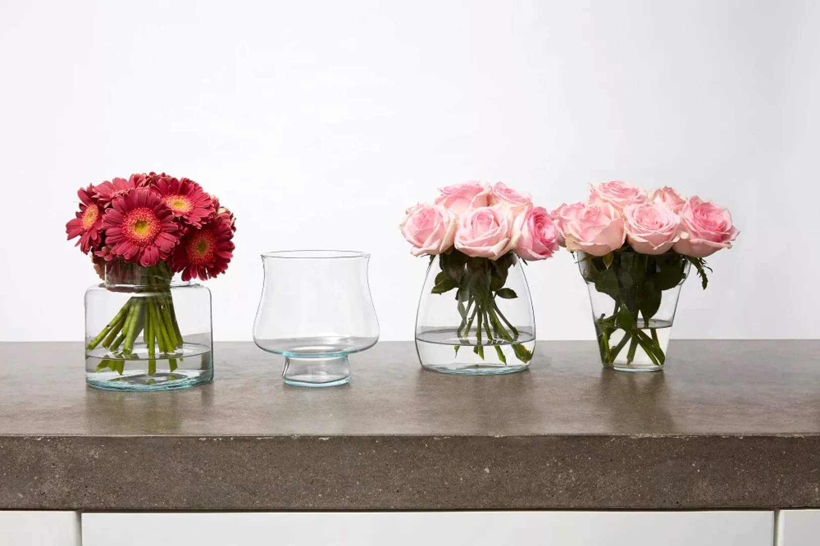 Blumenvase Glas Tischdekoration H 14 cm Modell 1 günstig online kaufen