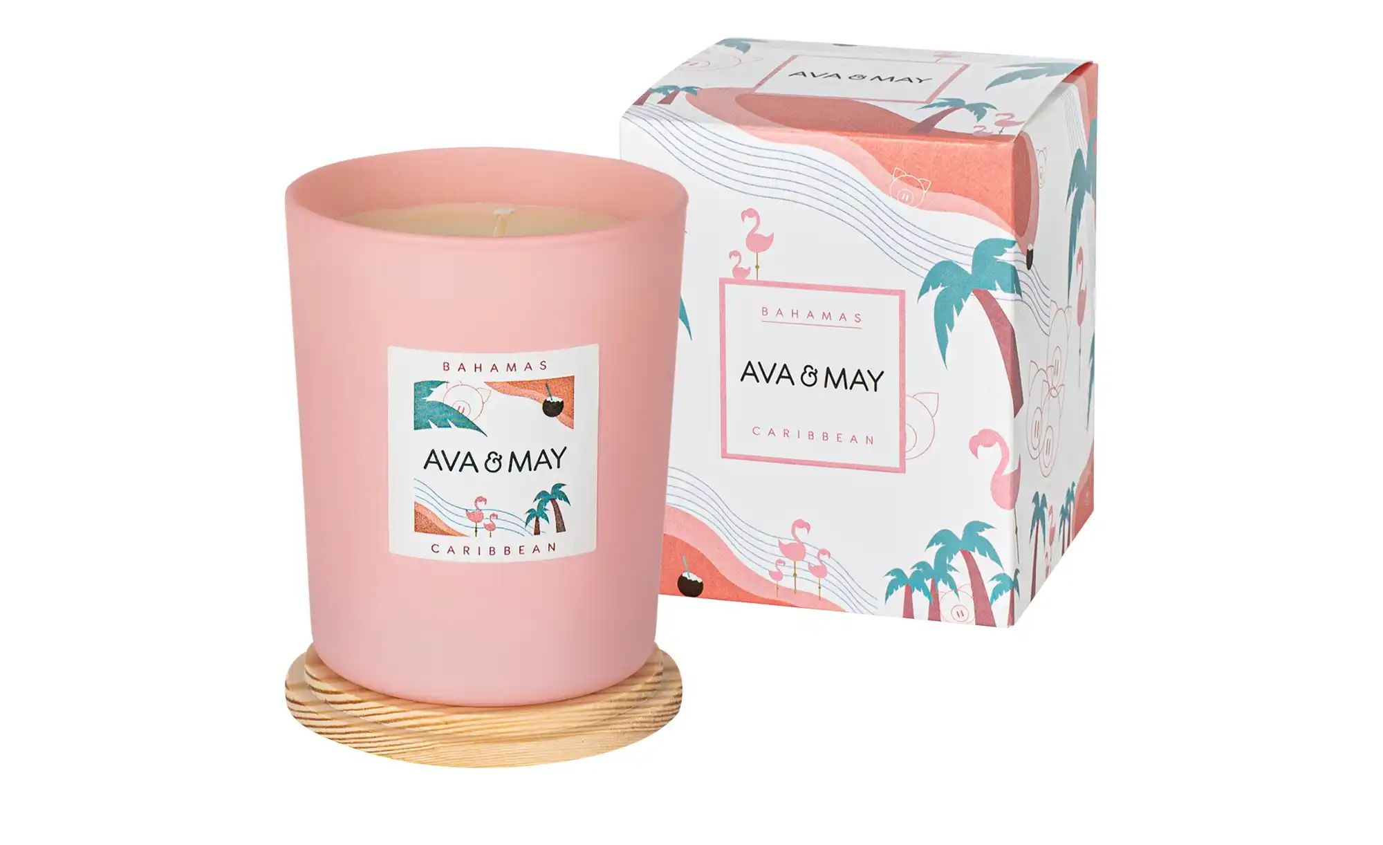 Duftkerze im Glas Bahamas  AVA & MAY ¦ rosa/pink ¦ Glas, Wachs ¦ Maße (cm): günstig online kaufen