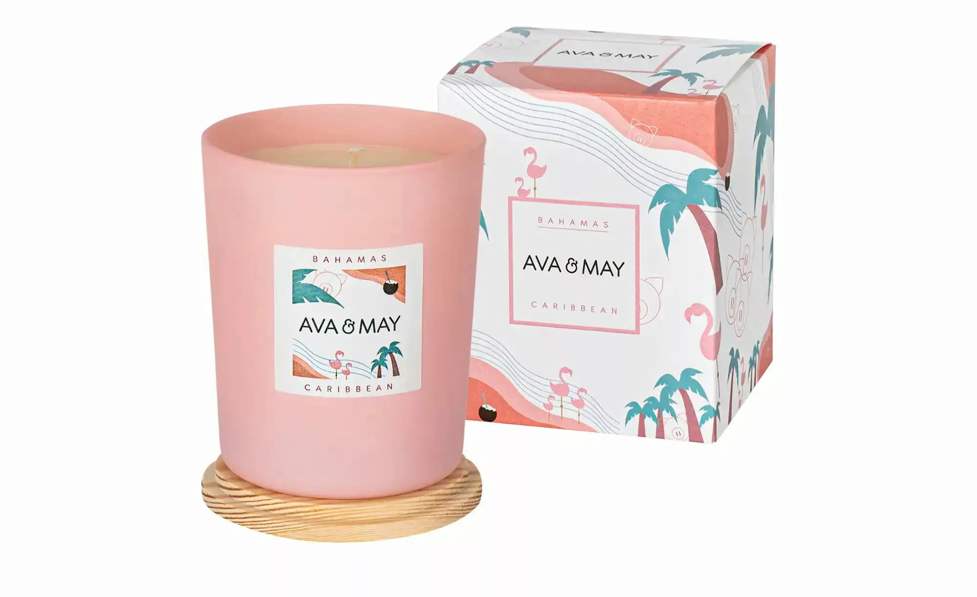 Duftkerze im Glas Bahamas  AVA & MAY ¦ rosa/pink ¦ Glas,Wachs ¦ Maße (cm): günstig online kaufen