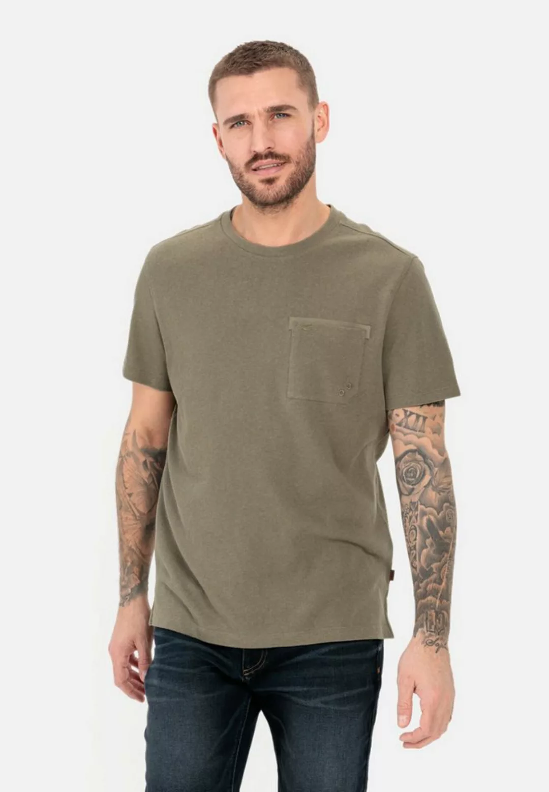 camel active T-Shirt aus Baumwoll-Leinen-Mix günstig online kaufen