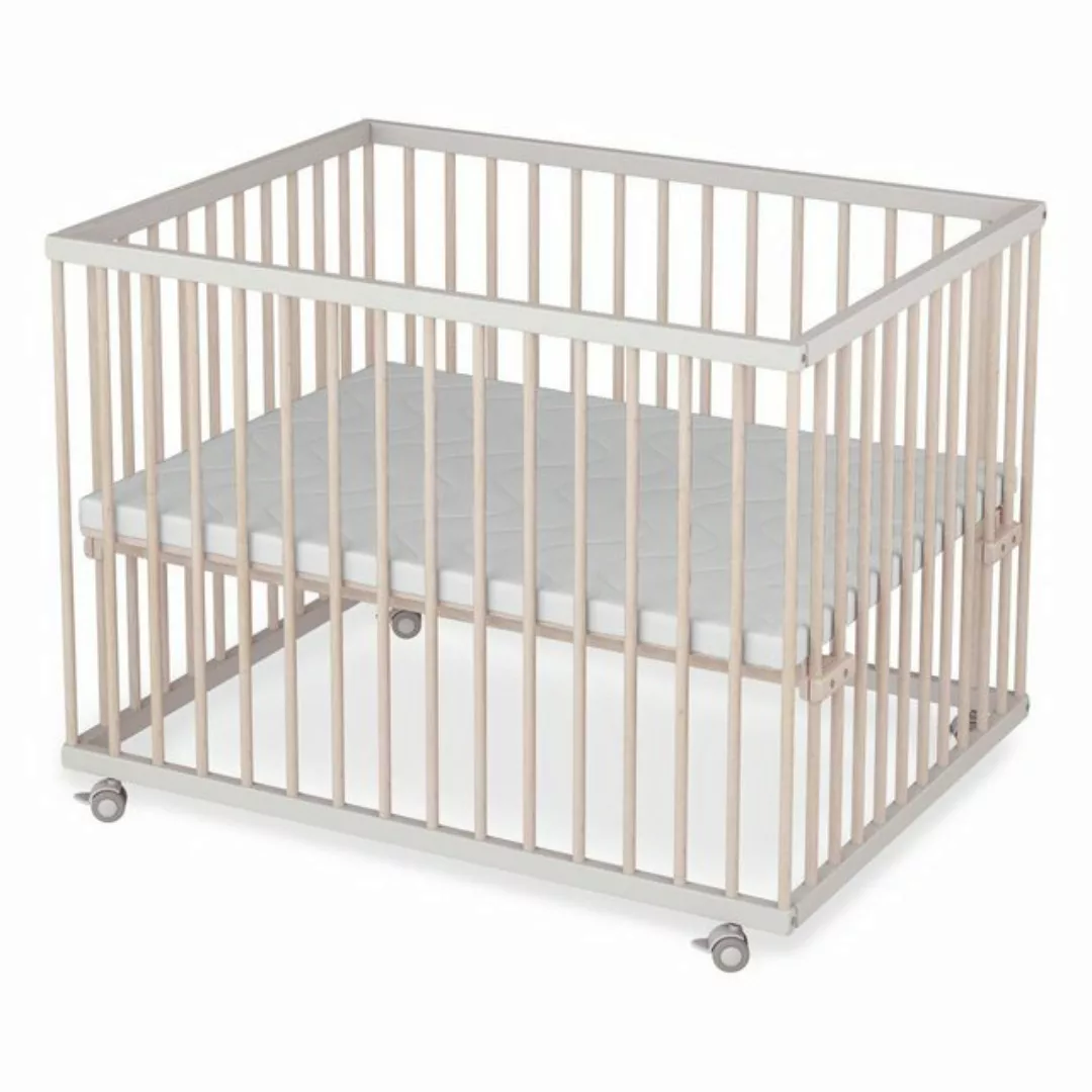 Sämann Babybett Laufgitter 75x100 cm Matratze Basic weiß/natur Premium Koll günstig online kaufen