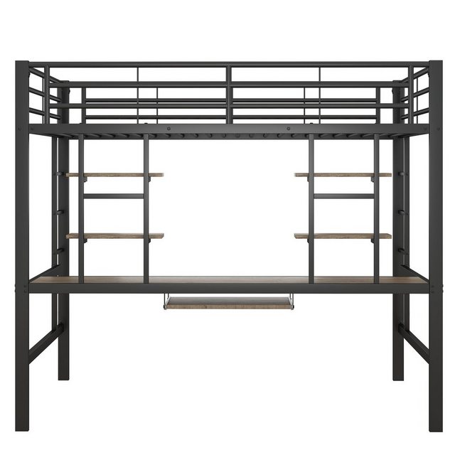 Gotagee Metallbett Jugendbett mit Schreibtisch Eisenbett 140x200cm Gästebet günstig online kaufen