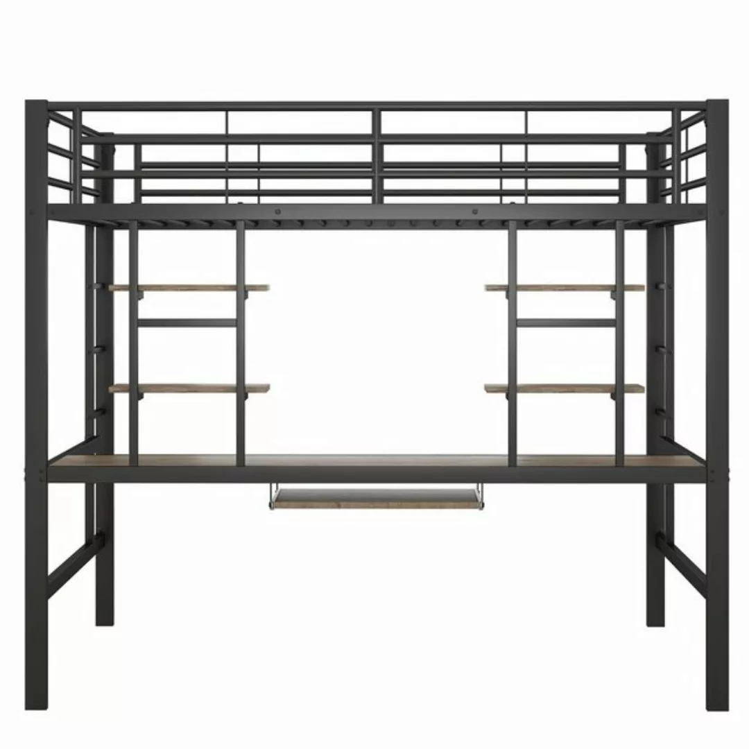 Gotagee Metallbett Jugendbett mit Schreibtisch Eisenbett 140x200cm Gästebet günstig online kaufen