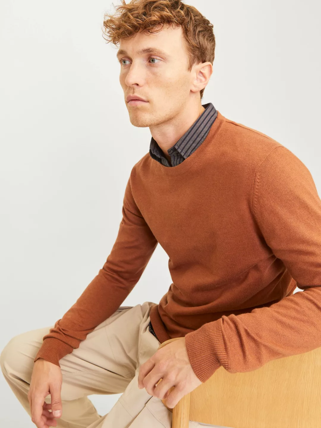 Jack & Jones Strickpullover "JJEEMIL KNIT CREW NECK NOOS", mit Rundhalsauss günstig online kaufen