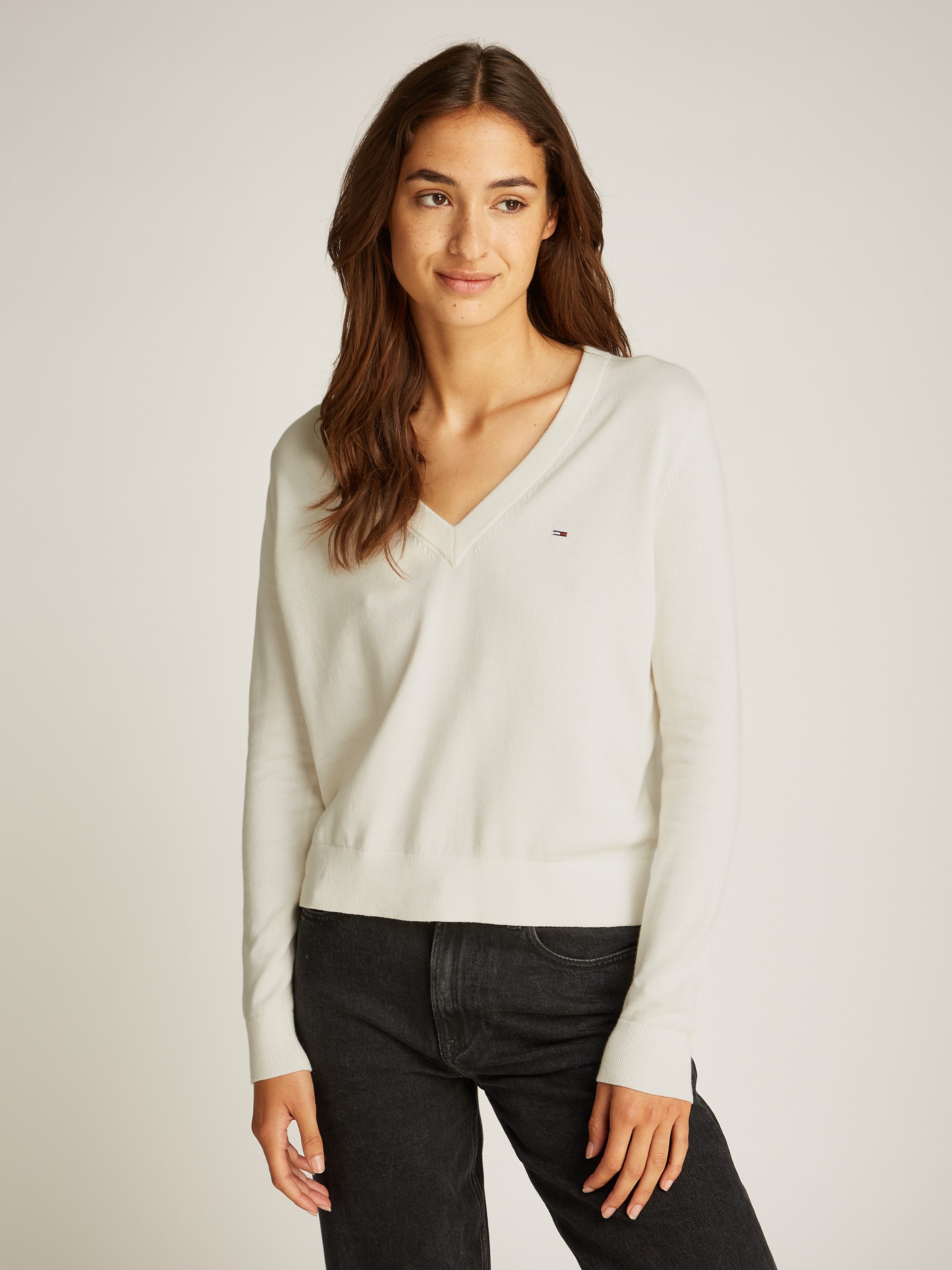 Tommy Jeans V-Ausschnitt-Pullover TJW ESSENTIAL VNECK günstig online kaufen