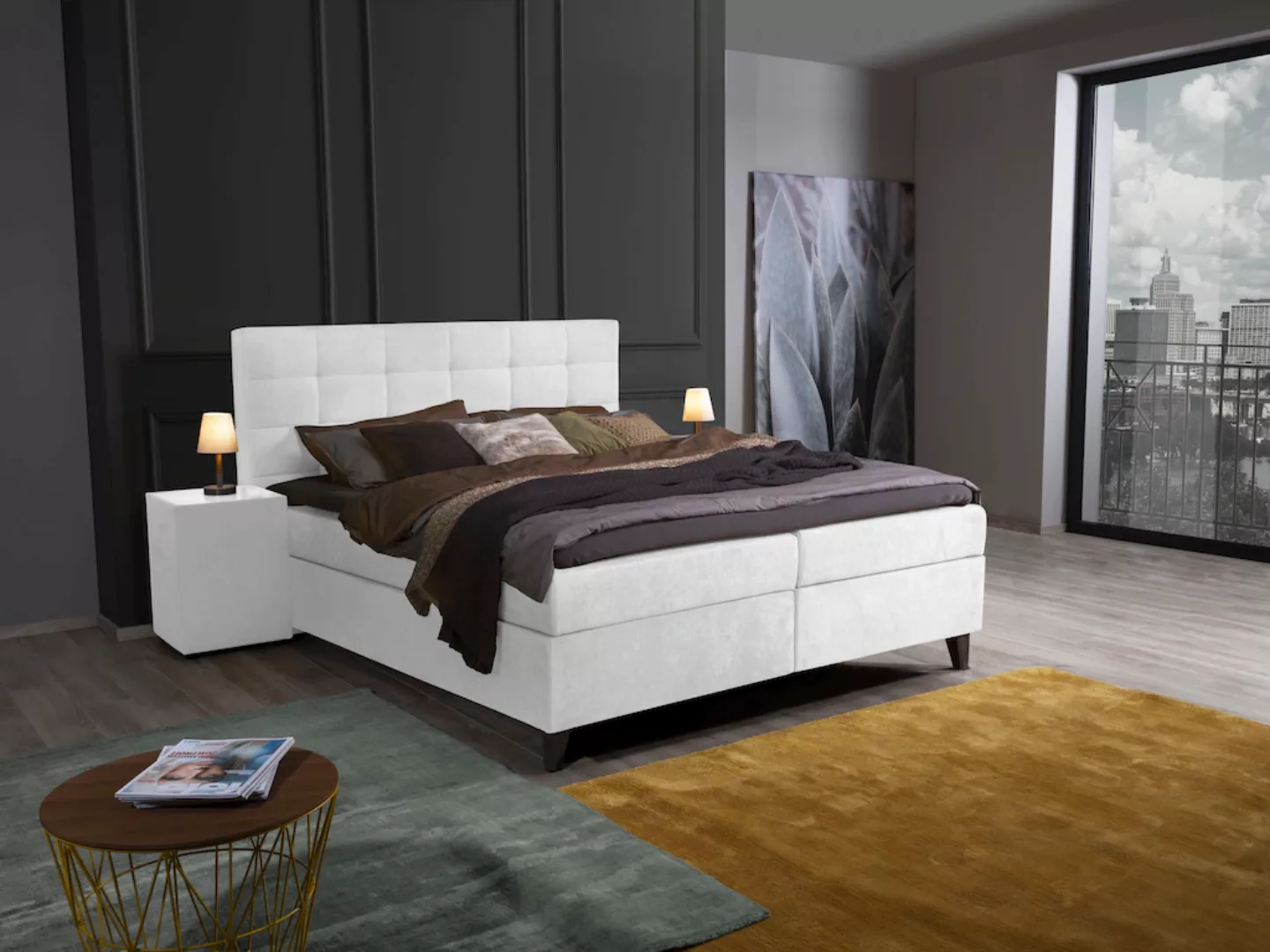 ADA trendline Boxspringbett "Neomi", inklusive Matratze und Topper günstig online kaufen