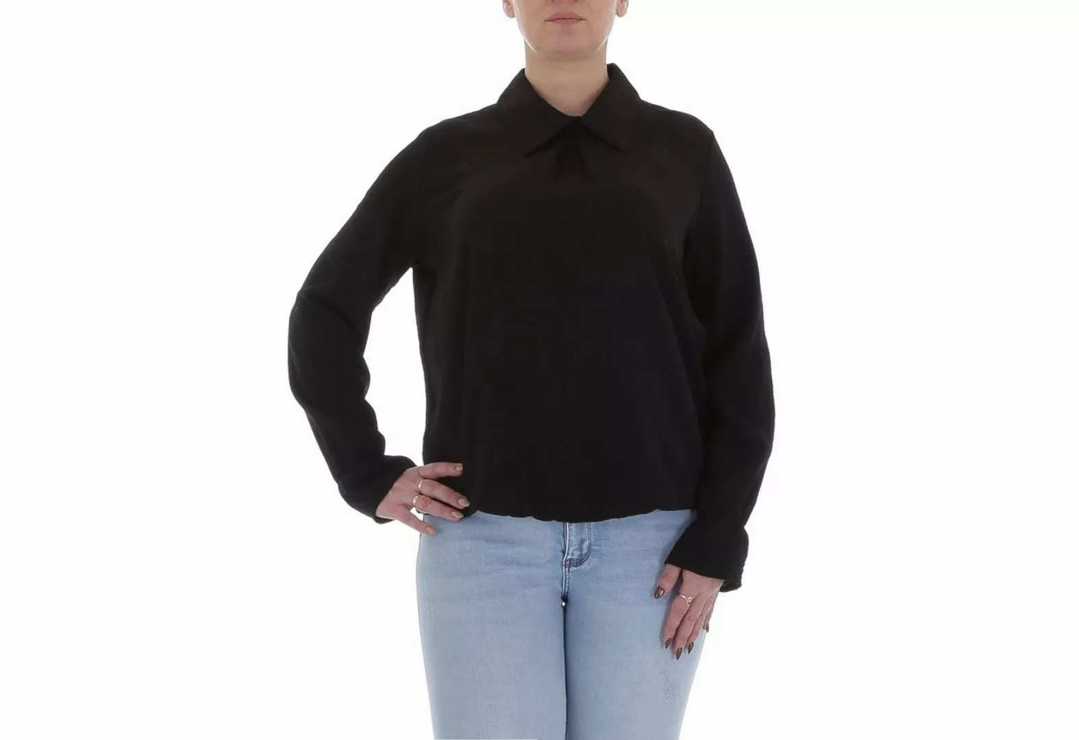 Ital-Design Langarmbluse Damen Elegant (85915897) Bluse in Schwarz günstig online kaufen