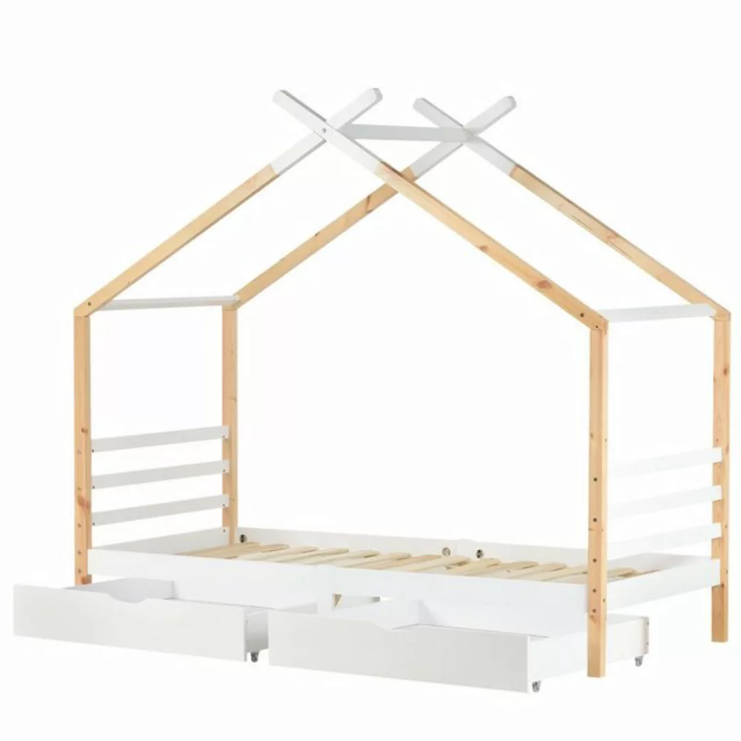 Gotagee Hausbett Einzelbett Hausbett Kinderbett 90x200cm mit Schubladen+Lat günstig online kaufen