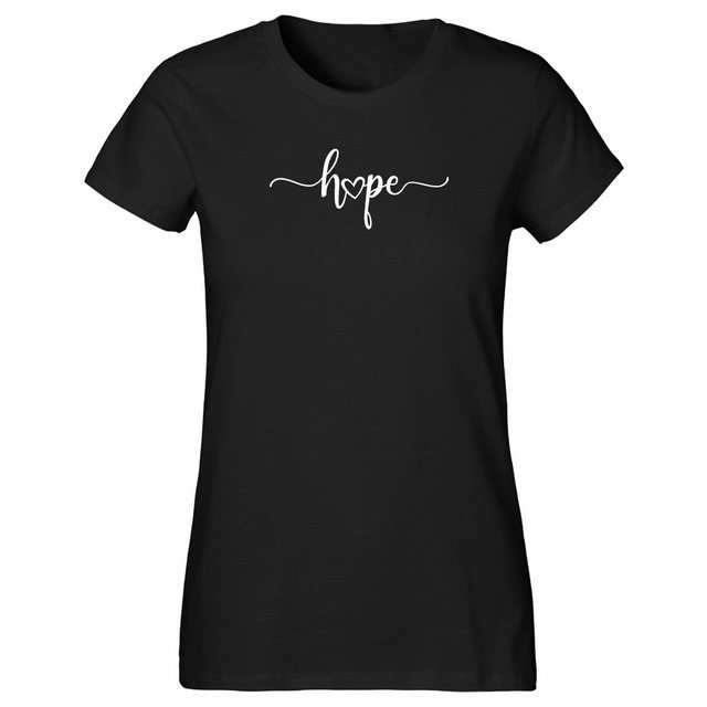 Banco T-Shirt Damen Hope Hoffnung Aufschrift Sommer Kurzarmshirt Unifarben günstig online kaufen