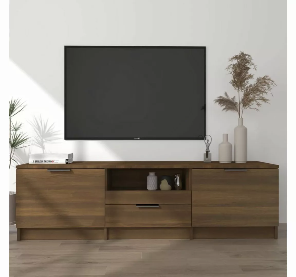 furnicato TV-Schrank Braun Eichen-Optik 140x35x40 cm Holzwerkstoff günstig online kaufen