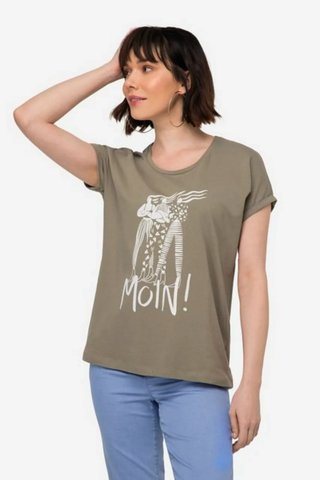 Laurasøn Rundhalsshirt T-Shirt oversized Frauen Motiv Rundhals günstig online kaufen